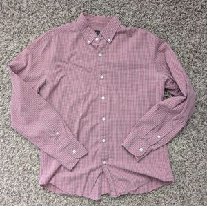 J. Crew Men's Pink Gingham Pring Casual Button Down Shirt - Medium